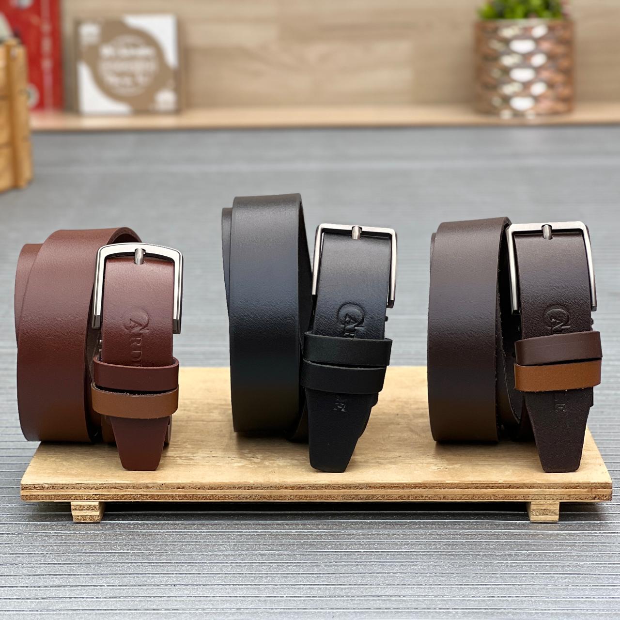 Correas Hombre 100% Cuero x3